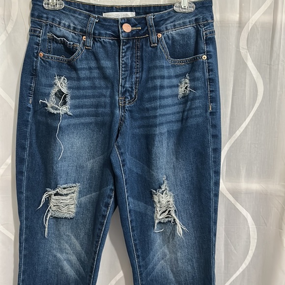 Royalty Dream Fit, High Rise, Ankle, Distressed Skinny Jeans, Size 4 - Picture 2 of 10